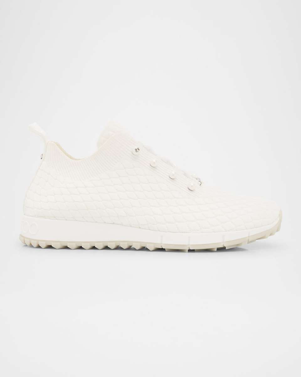 Veles Cotton Knit Pearly Stud Sneakers